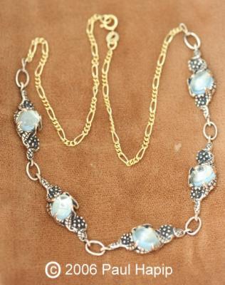 #400 - Grape Cluster, Leaves & Vines Necklace