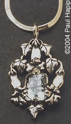 #305 - Morning Glory Flowers & Leaves Pendant