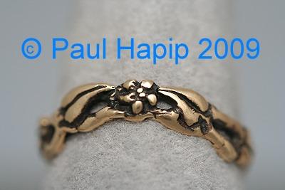 #120 - Arched Band with 4 Forget-Me-Not Leaves and Forget-Me-Not Flower