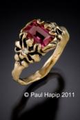 Orchid Flower & Leaves (8x6 mm Octagon & 2- 2.2mm rounds)